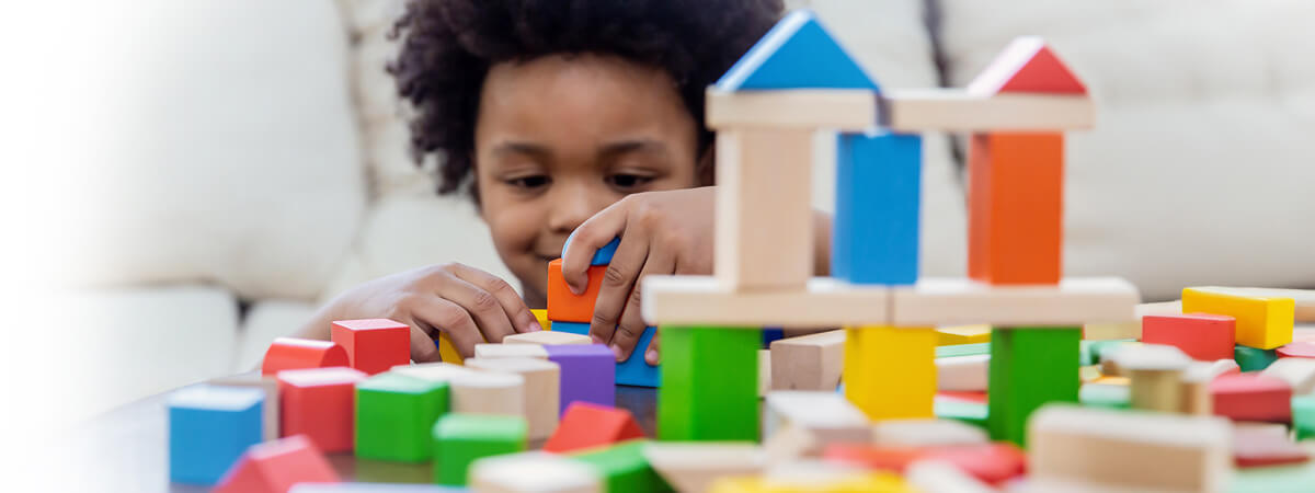 Child playing with toys
