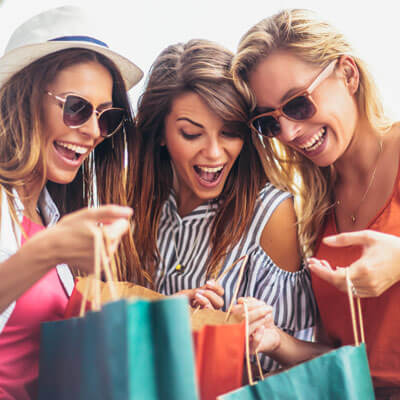 young women shopping